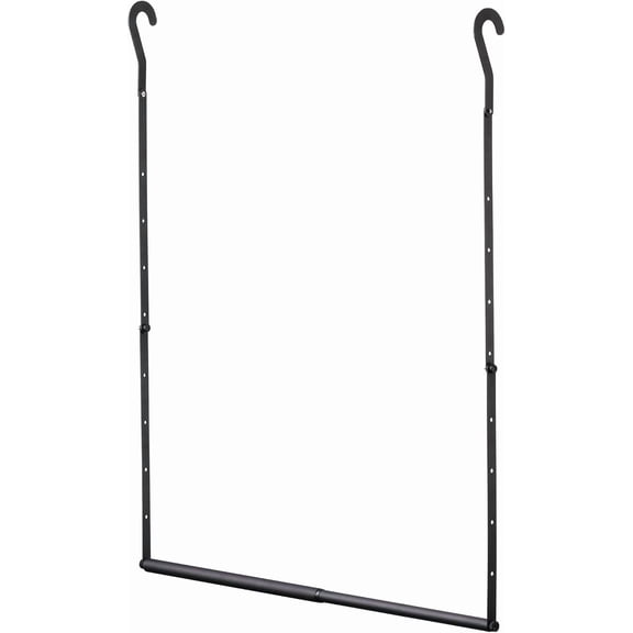 Closet Rod Extenders - Black Adjustable Closet Hanging Rod, Width & Height Expandable Clothes Rod, Space-Saving Closet Organizer for Hanging Clothes, Easy Installation, 1 Pack