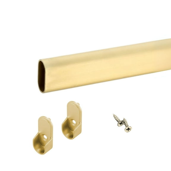 Phillco Closet Rod Aluminum Brass Oval 18 in Pin Mount