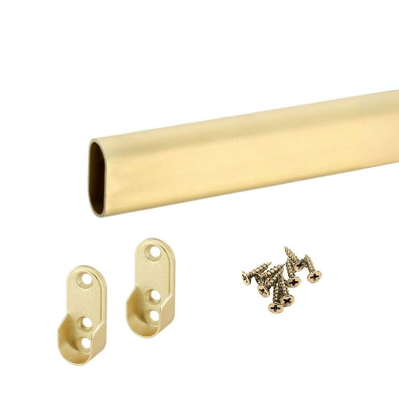 Phillco Closet Rod Aluminum Brass Oval 18 in Screw Mount