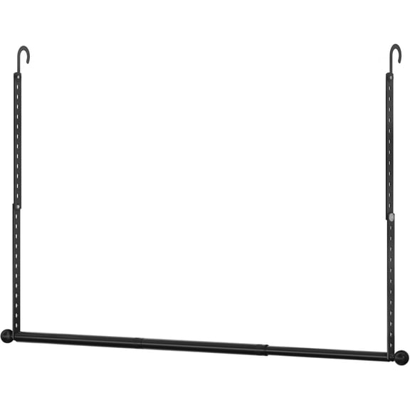 Closet Rod for Hanging Clothes, Closet Extender Hanging Rod Black