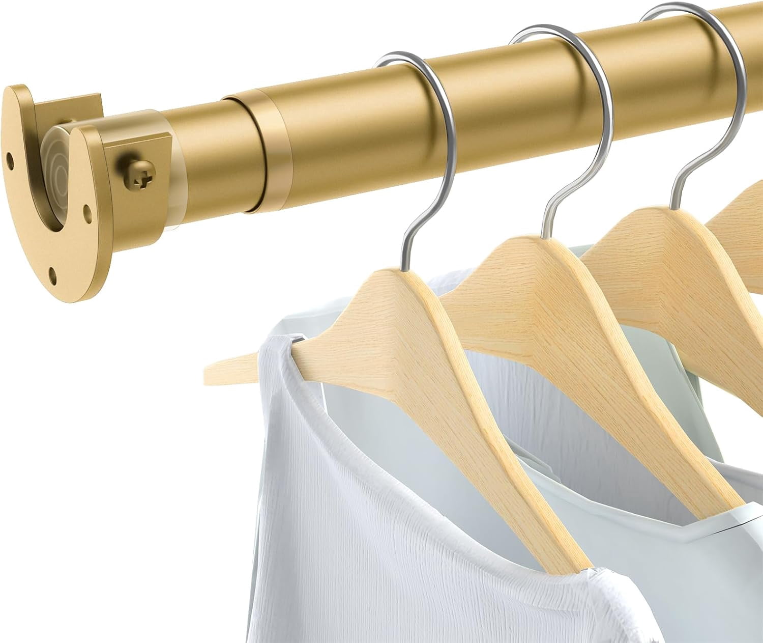 Hanging Rode Closet Rods for Hanging Clothes, 17 to 54 Inch Heavy Duty Stepless ...