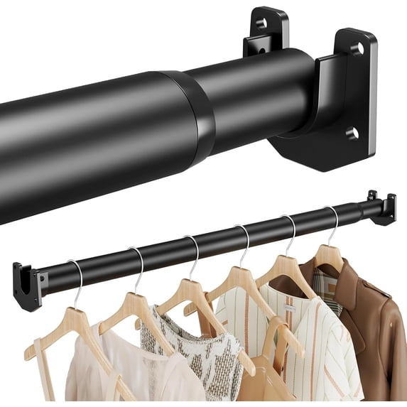Closet Rods for Hanging Clothes, 17-99 Inch Stepless Adjustable Closet ...