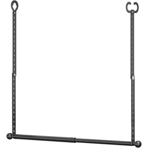 Closet Rods for Hanging Clothes, Adjustable Closet Extender Hanging Rod, Space-Saving Closet Rod Extender Clothes Hanging Bar, Closet Poles for Hanging Clothes Organizer (Black, 15.7-31.5 IN)