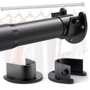Supforce Closet Rods for Hanging Clothes,17-68in Stepless Adjustable Closet Rod,1.3in Diameter Heavy Duty Closet Hanging Rod, Matte Black