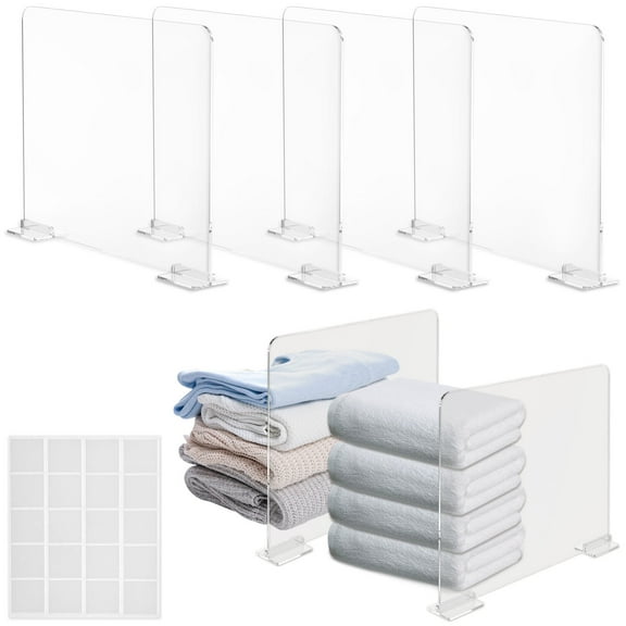 Closet Shelf Divider Plastic Closet Shelf Separator Transparent Handbag Organizer Partition Space Saving for Bedroom