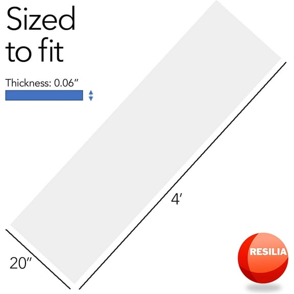 Closet Shelf Liner for Wire Shelving – Pack of 4, 20" Wide x 4' Long Heavy Duty Waterproof Liners, Clear PVC Covers for Kitchen Pantry, Bathroom Closet, & Cabinet Storage, Made in The USA