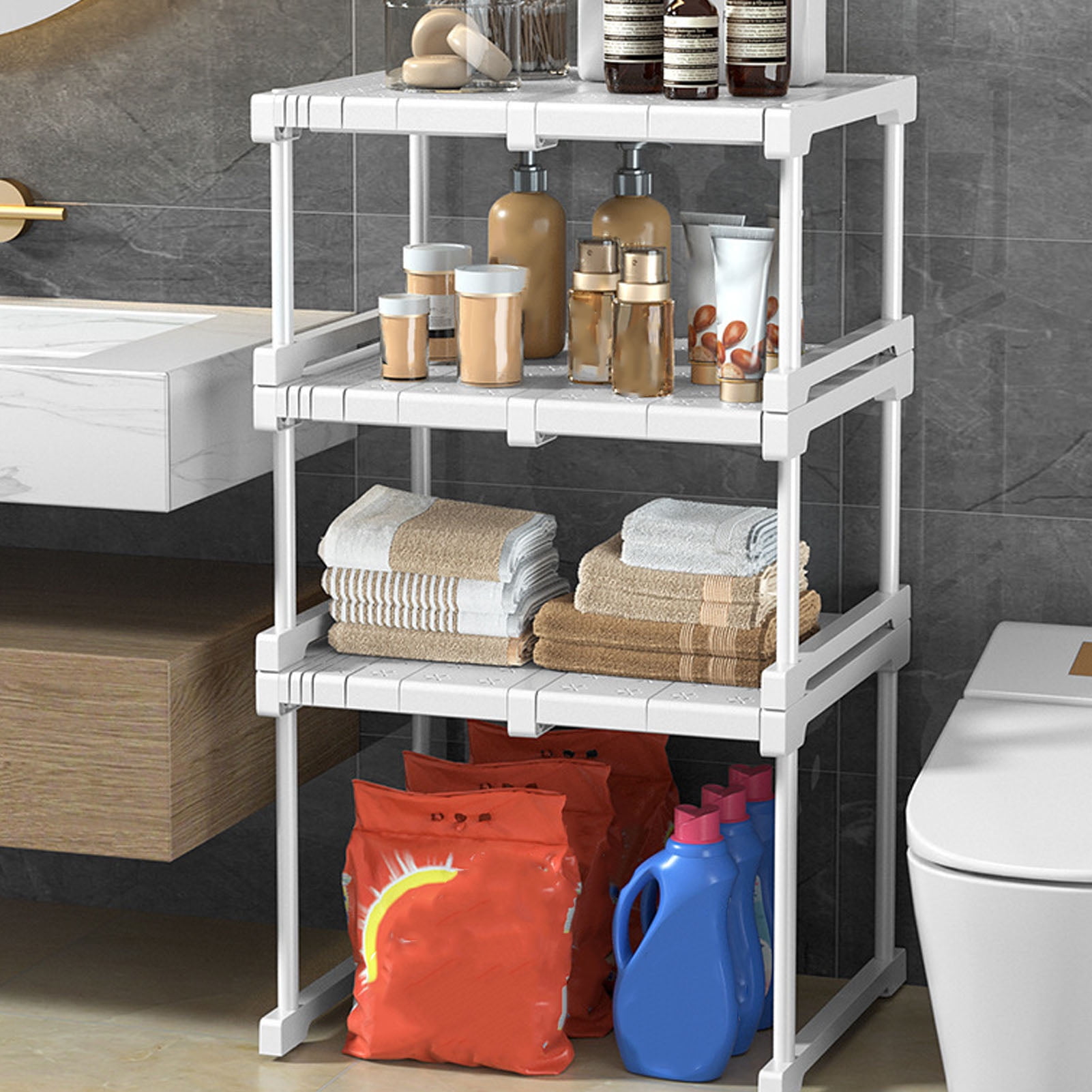 Closet Shelf Vegetable Width Layered Rack Retractable Partition Height