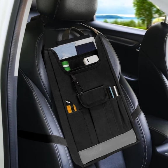 Closet Storage Back Seat Car Organizer - Kick Mats Back Seat Protector | Car Seatback Covers Storage Container for Pantry, Closet, Cabinet and Shelf Organization