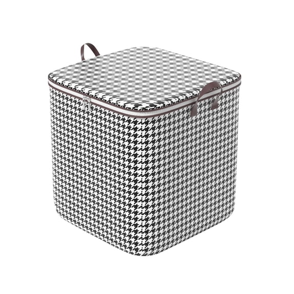 Closet Storage Bins, 180L, Fabric Build, Large Storage Bags with Zipper, Organization and Storage, Storage for Blankets, Clothing Storage Bags, Room Organization, Houndstooth, 1
