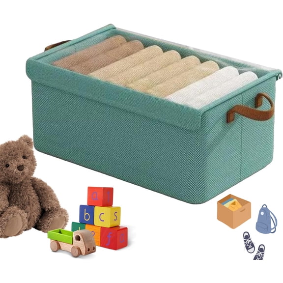 Closet Storage - Clothing Storage Bins For Underbed Organization | Stackable Containers With Sturdy Structure & Reinforced Handles For Sweaters, Towels, Sheets And Toys