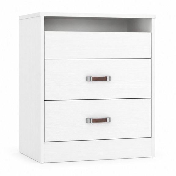 Closet Storage Drawers with Modular Design, 20.5" W x 15.7" D x 25.6" H, White Wood, with Leather Handles for Closet and Bedroom