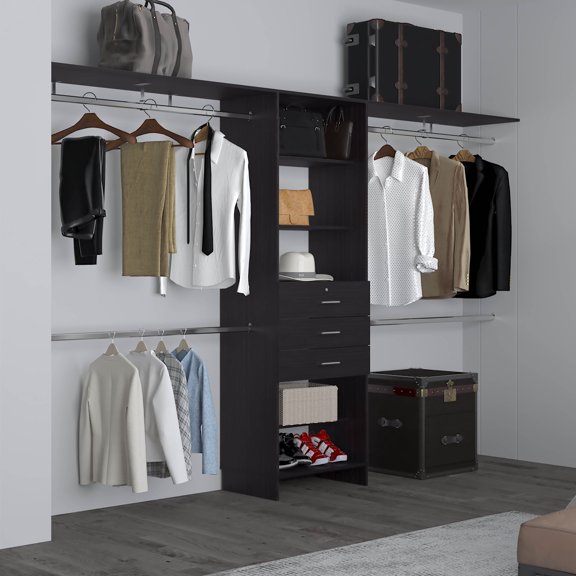 Closet System, 3 Drawers, 5 Shelves