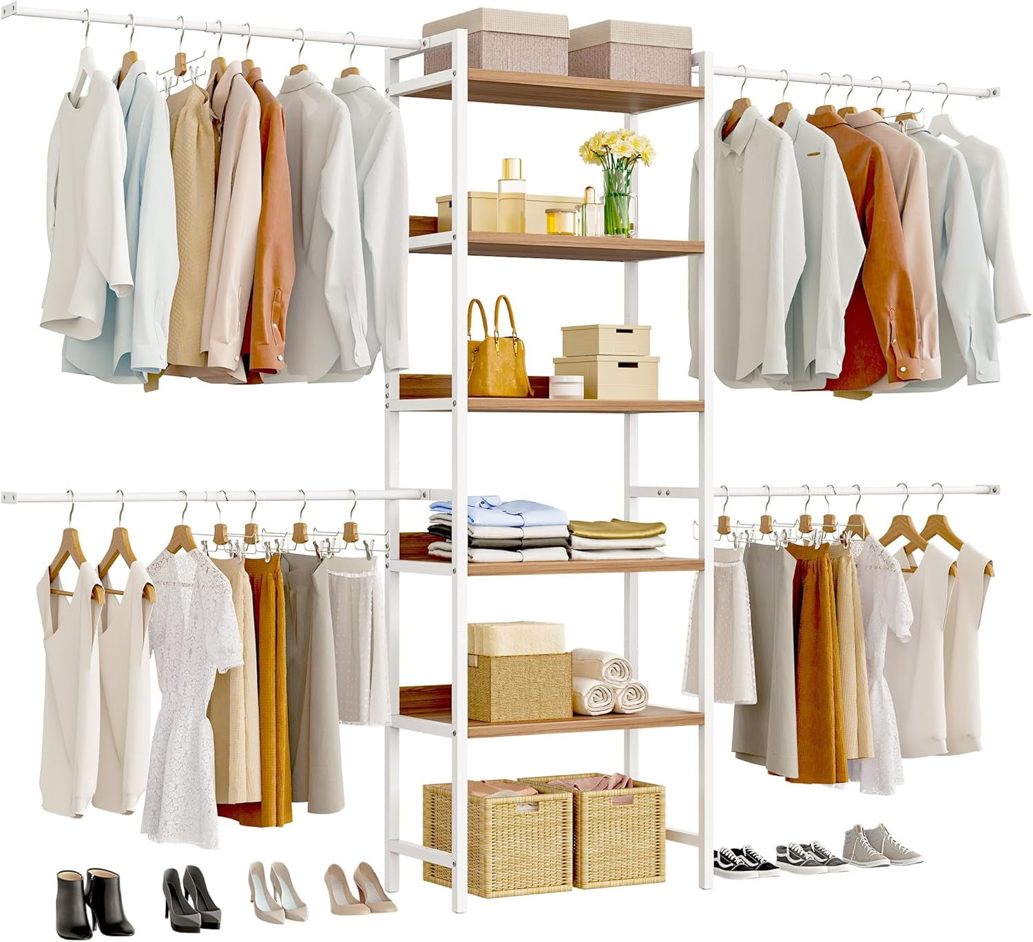 Closet System for Bedroom, Adjustable Heavy Duty Garment Rack Walk In ...
