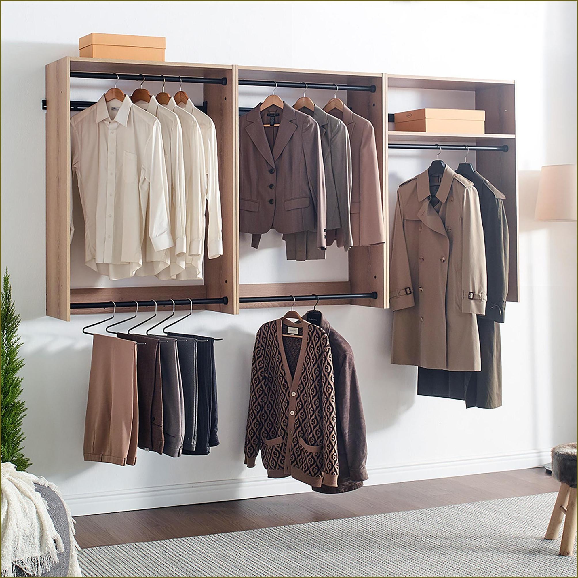 Closet Systems Devi Modern Modular Wall-Mounted Wood Closet System