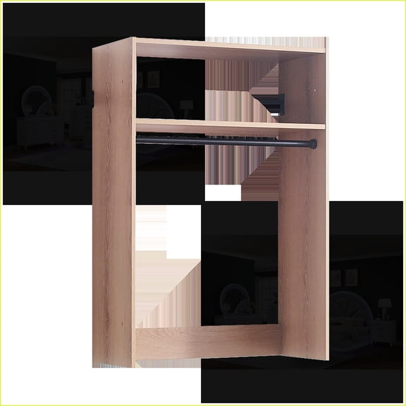 Closet Systems, Devi Modern Oak Wall-Mounted Wood Closet with Modular Storage | Oak | Wood
