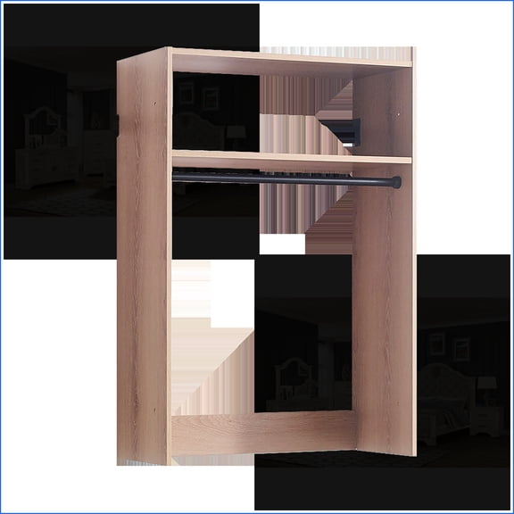 Closet Systems | Devi Modern Wall-Mounted Modular Closet | Oak Finish | Wood Construction