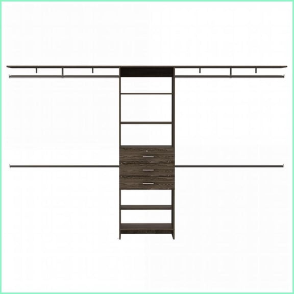 Closet Systems Pittsburg Classic 118"W Dark Walnut | Walnut | Particle Board