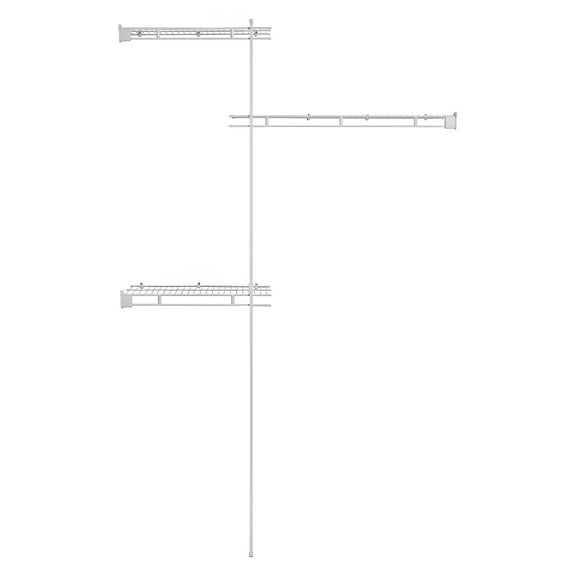 ClosetMaid 1640 Series Closet Organizer Kit, 60 in W x 12 in D x 78 in H Dimensions, Steel, White, Vinyl-Coated