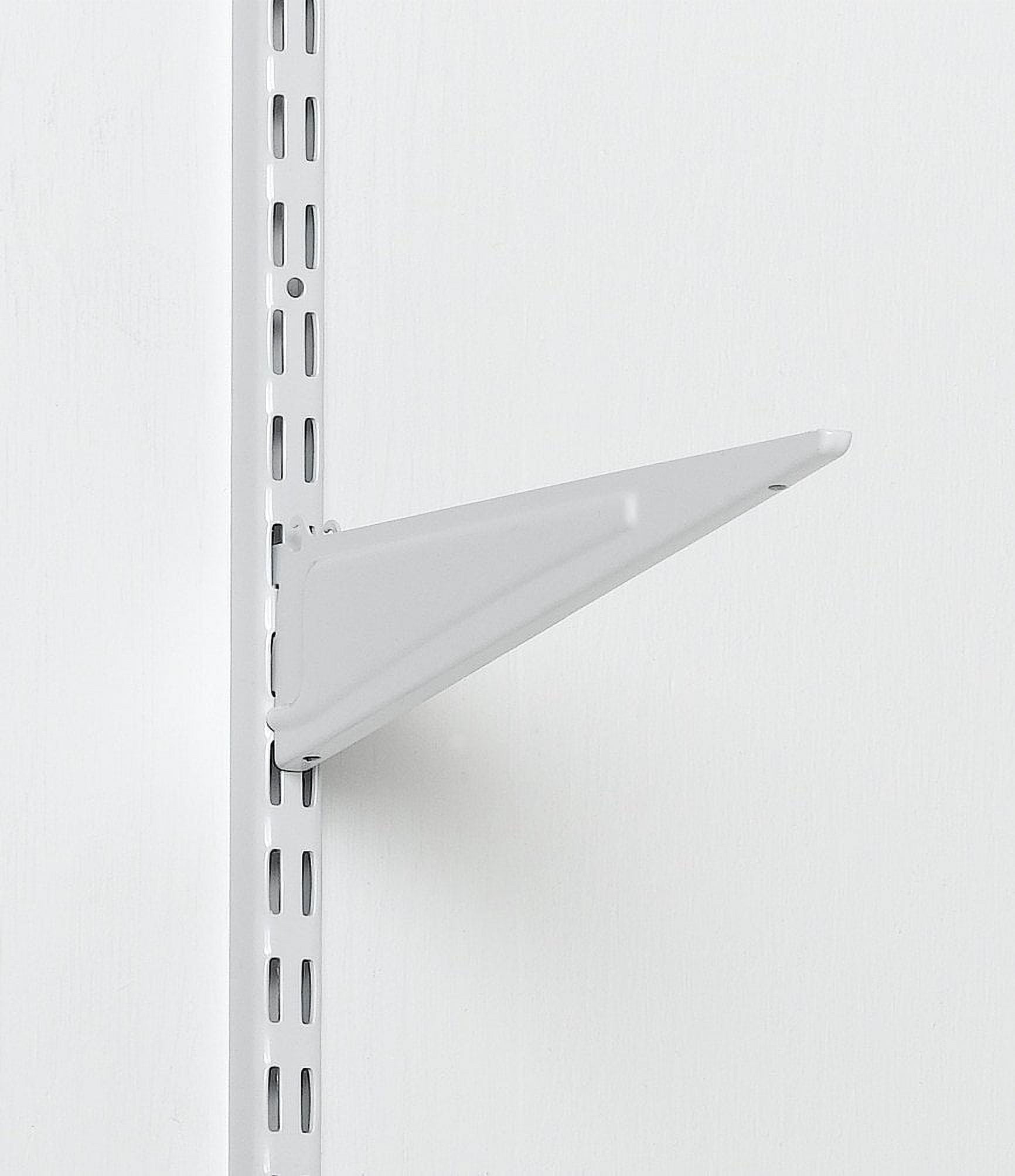 Sleek 16" White Steel Shelf Bracket with Locking Feature