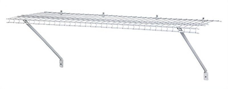 Essential 4 ft White Steel Ventilated Shelf Kit with Hardware