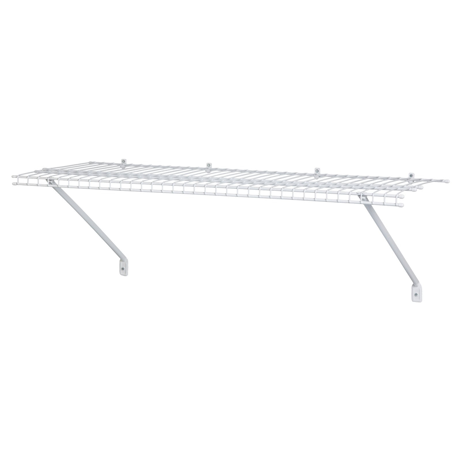 Essential 4 ft White Steel Ventilated Shelf Kit with Hardware