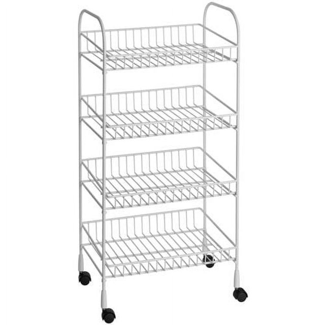 ClosetMaid 4Tier Metal Rolling Utility Cart, White