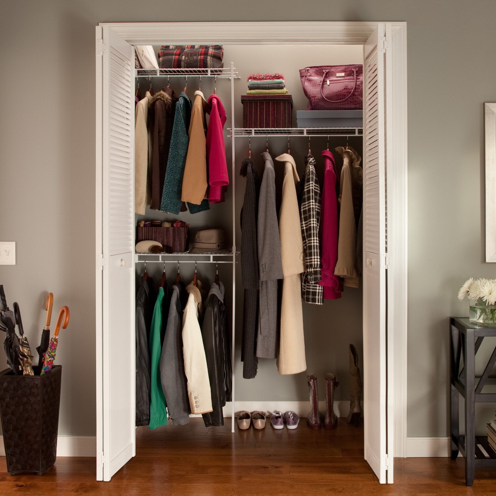 ClosetMaid Brightwood 5-ft to 10-ft W x 6.85-ft H Ash Wood Closet System