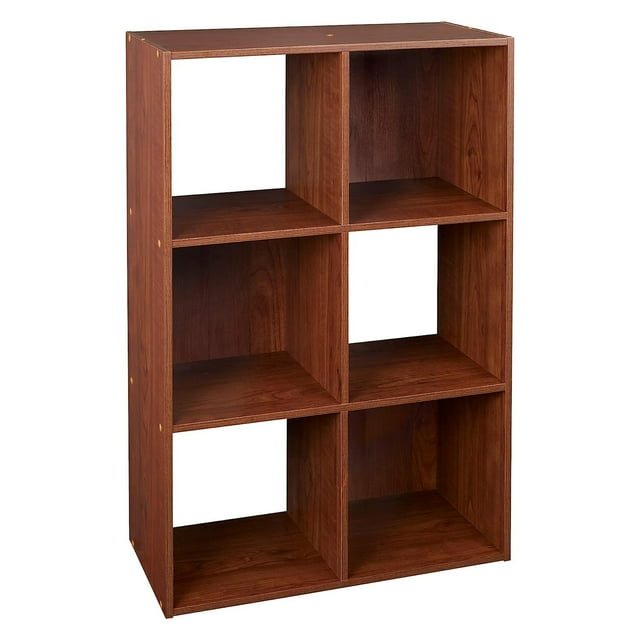 ClosetMaid 6 Cube Wood Bookcase Display Shelf Organizer, Dark Cherry