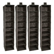 ClosetMaid 8 Shelf Wire Hanging Closet Fabric Organizer, Brown (4 Pk)