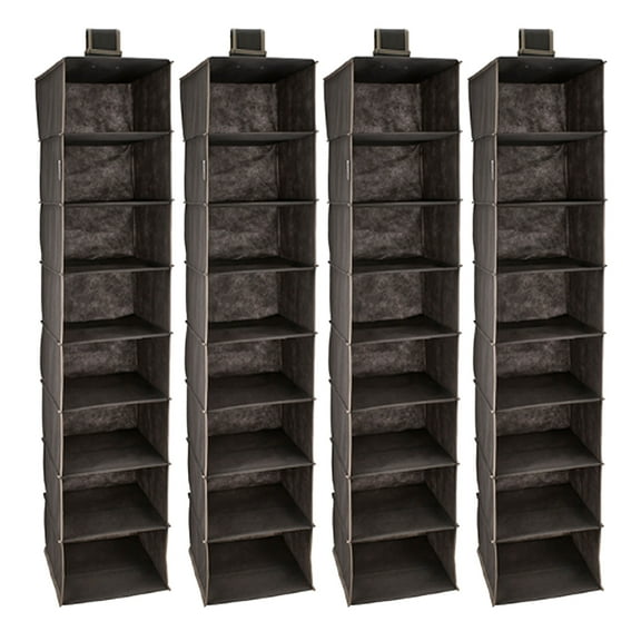 ClosetMaid 8 Shelf Wire Hanging Closet Fabric Organizer, Brown (4 Pk)