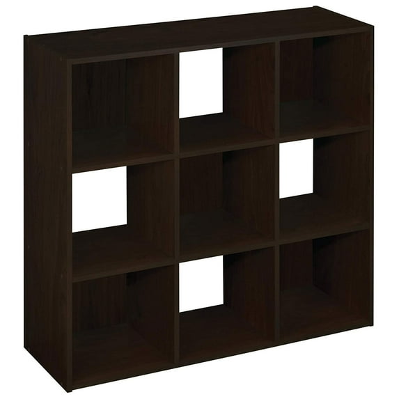 ClosetMaid 9 Cube Wood Stackable Bookcase Display Shelf Organizer, Espresso