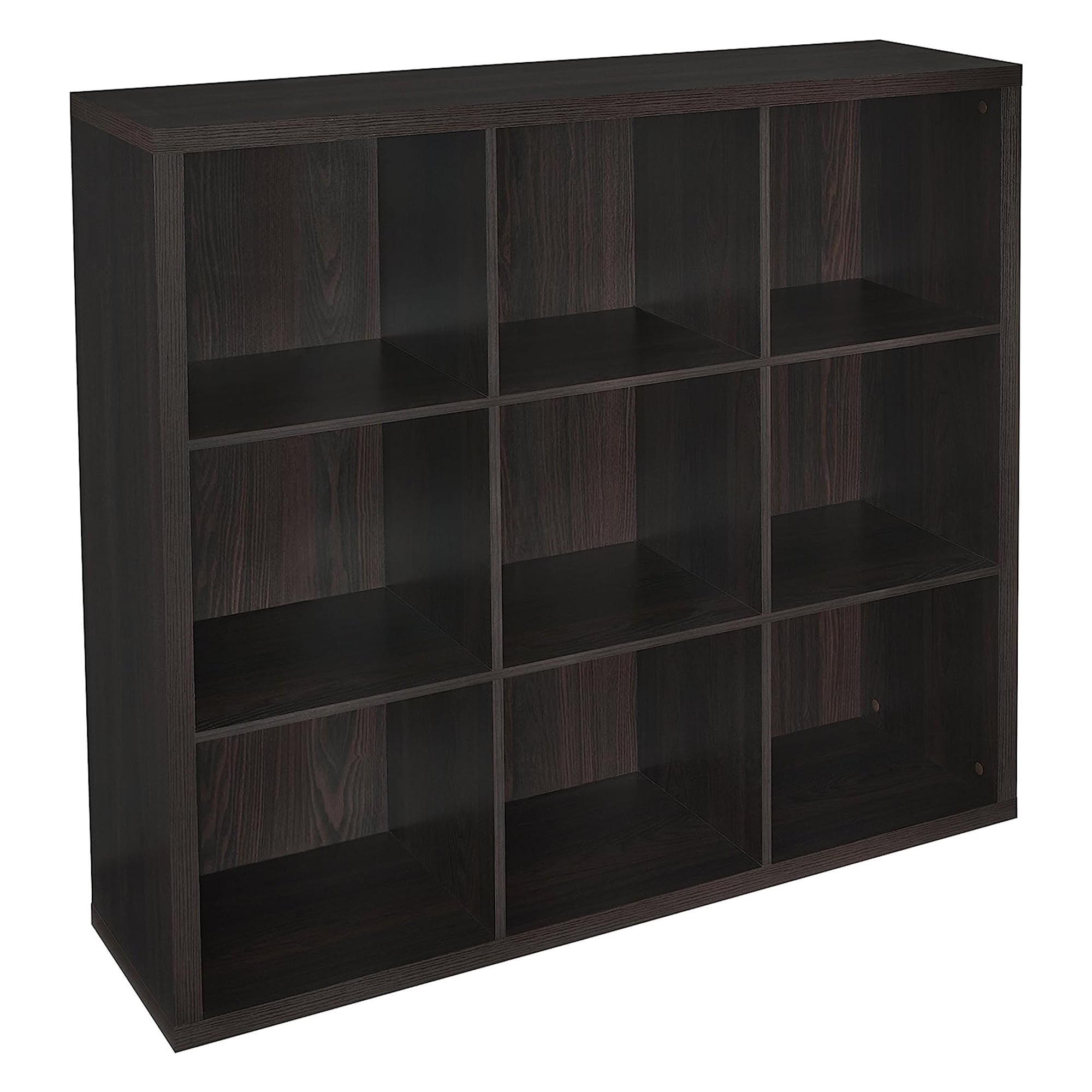 ClosetMaid 9 Cube Storage Shelf Bookshelf Organizer with Back Panel, Black