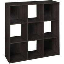 Open Box ClosetMaid 9 Cube Wood Open Bookcase Display Shelf Organizer, Espresso