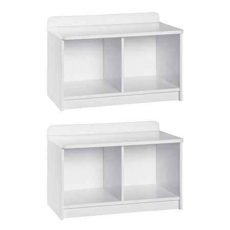 ClosetMaid Cubeical 149400 Heavy Duty Wood 2-Cube Storage Bench, White (2 Pack)