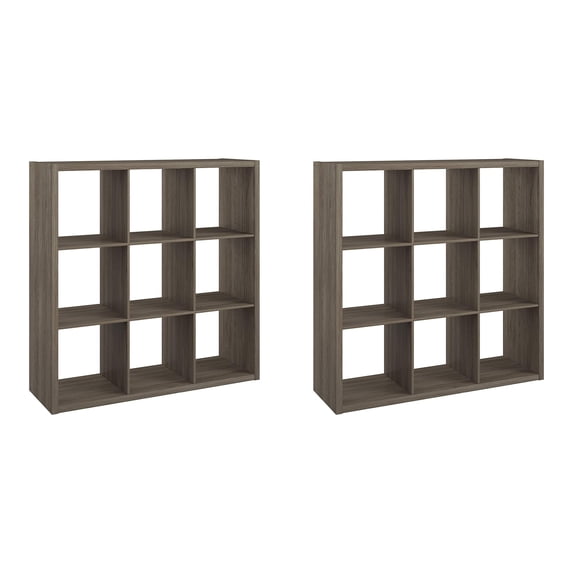 ClosetMaid Decorative Bookcase 9-Cube Storage Organizer, Graphite Gray (2 Pack)