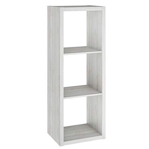 ClosetMaid 4543 Decorative Open Back 3-Cube Storage Organizer, Bleached Walnut