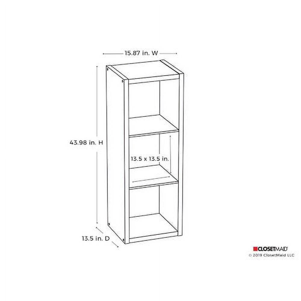 Bleached Walnut 3-Cube Kids Storage Organizer