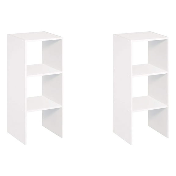 ClosetMaid Decorative Home Stacking 31" 2-Cube Organizer Storage, White (2 Pack)