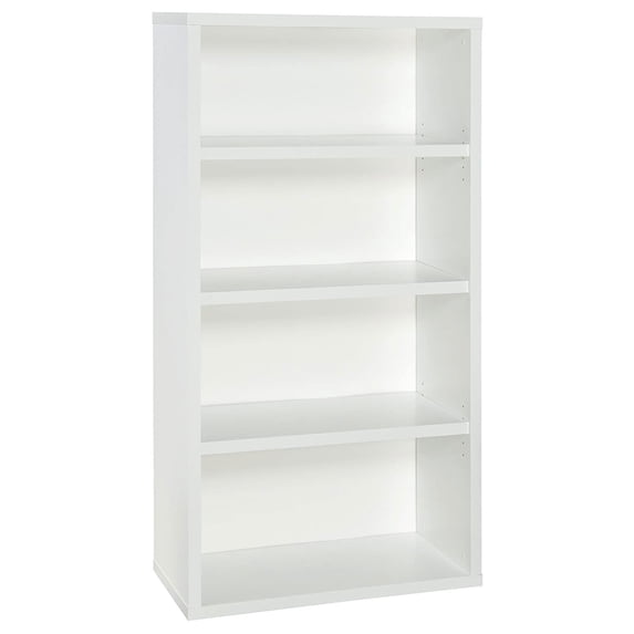 ClosetMaid Decorative Modern Rectangular 4 Tier Shelf Wood Bookcase, White