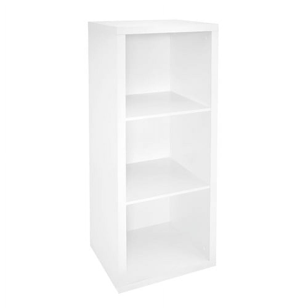 White 44" Tall Decorative 3-Cube Storage Organizer