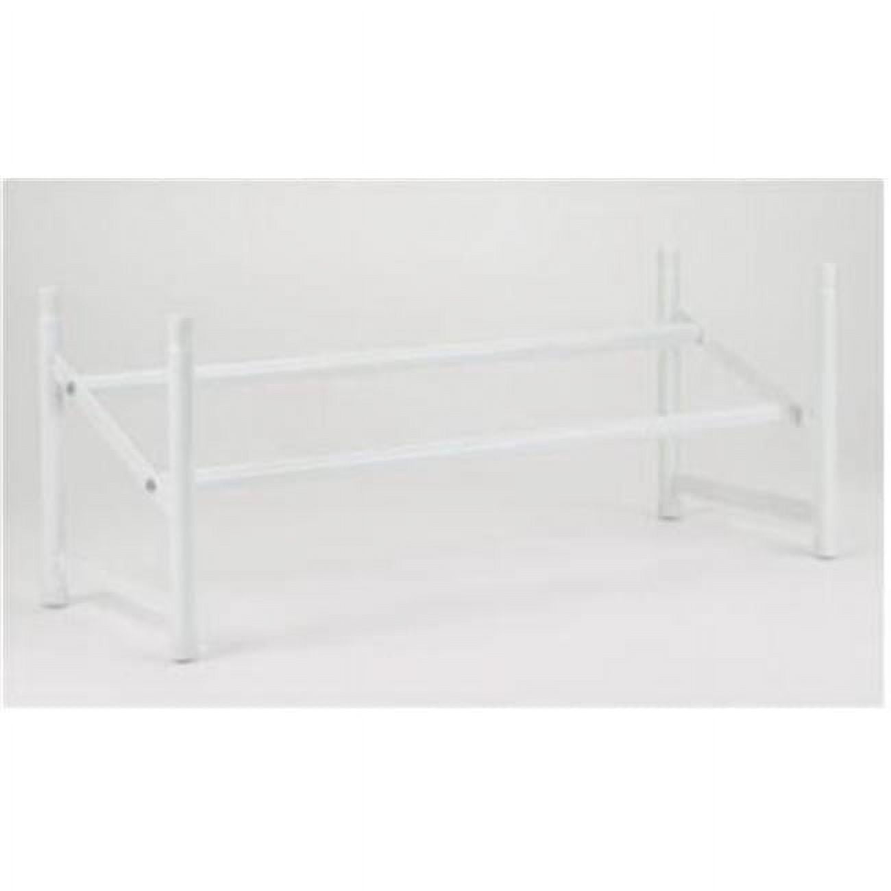 White Metal Stackable Expandable Shoe Rack