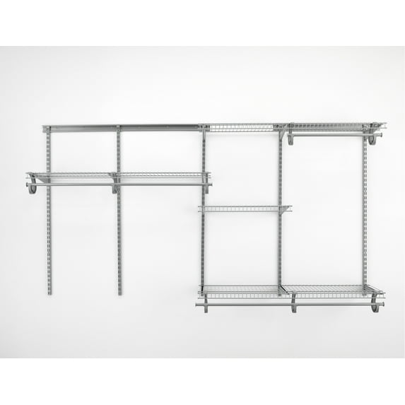 ClosetMaid 78809 ShelfTrack 5ft. to 8ft. Adjustable Closet Organizer Kit, Satin Chrome