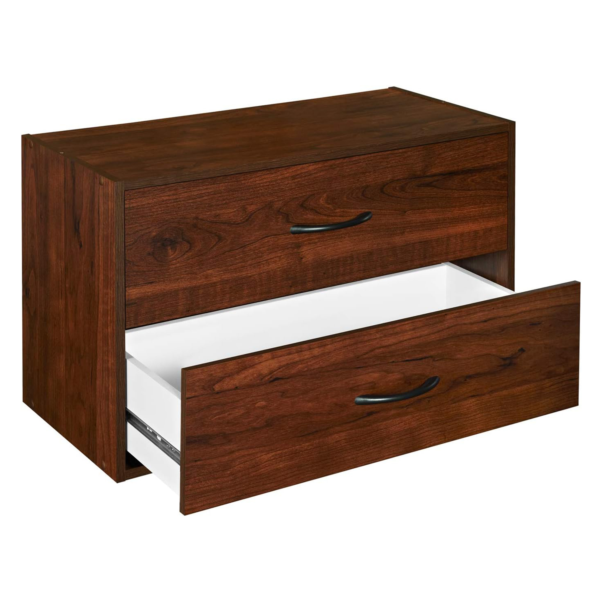 ClosetMaid Stackable 2 Drawer Wooden Horizontal Organizer, Dark Cherry