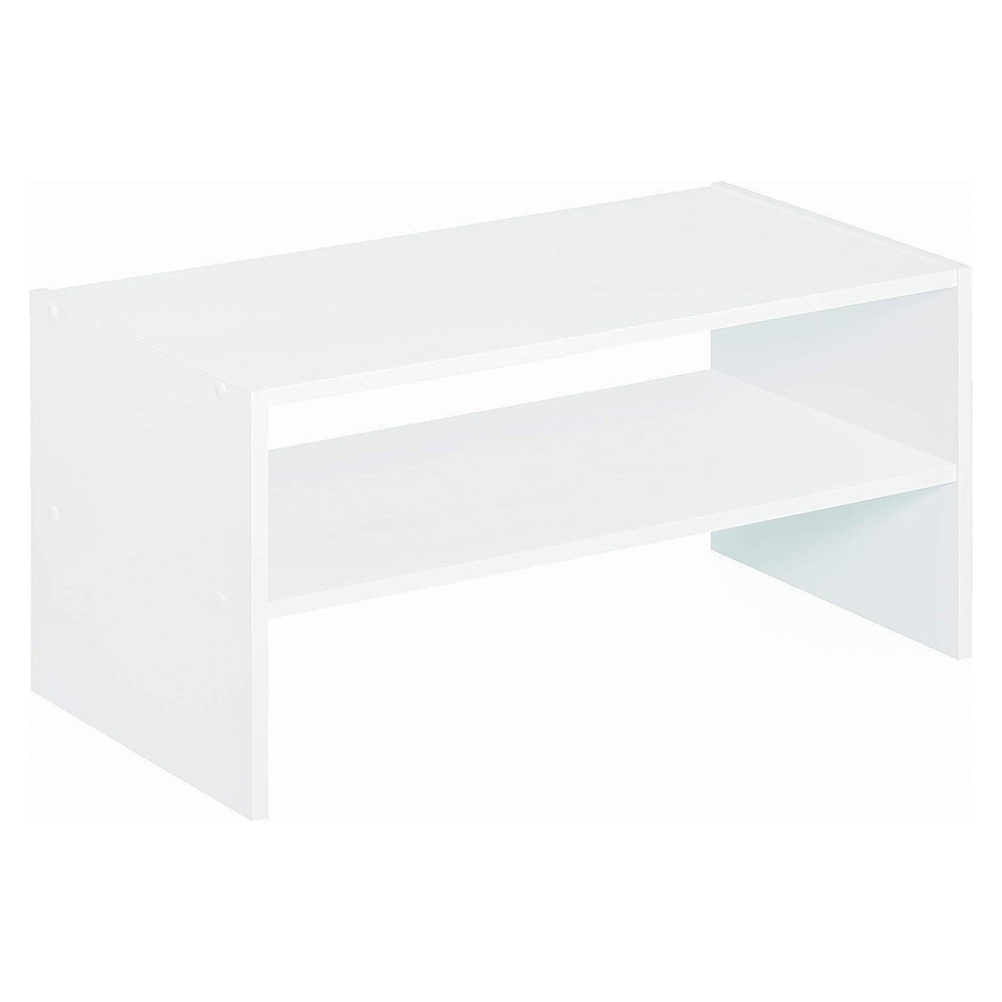 White Laminated Wood Stackable Closet Organizer, 24-Inch