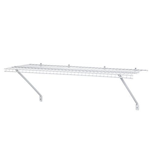 White Vinyl Coated Metal Wire Shelf Kit, 3 Feet