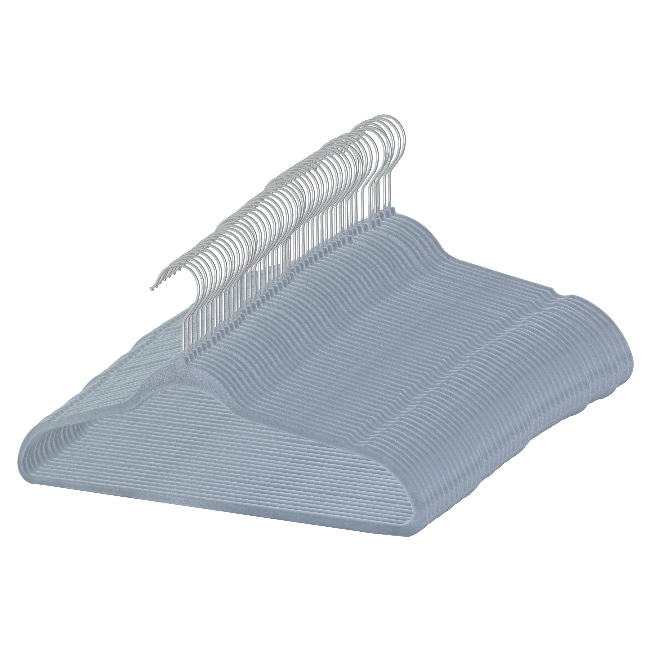 ClosetSelect Velvet Hangers for Any Clothing Type, Gray 50 Count