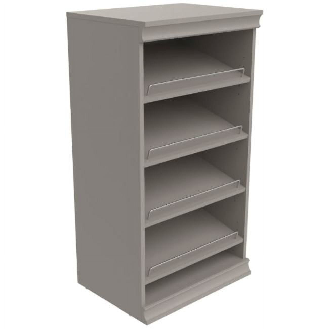 Taupe Modular Stackable Shoe Shelf with Metal Accents