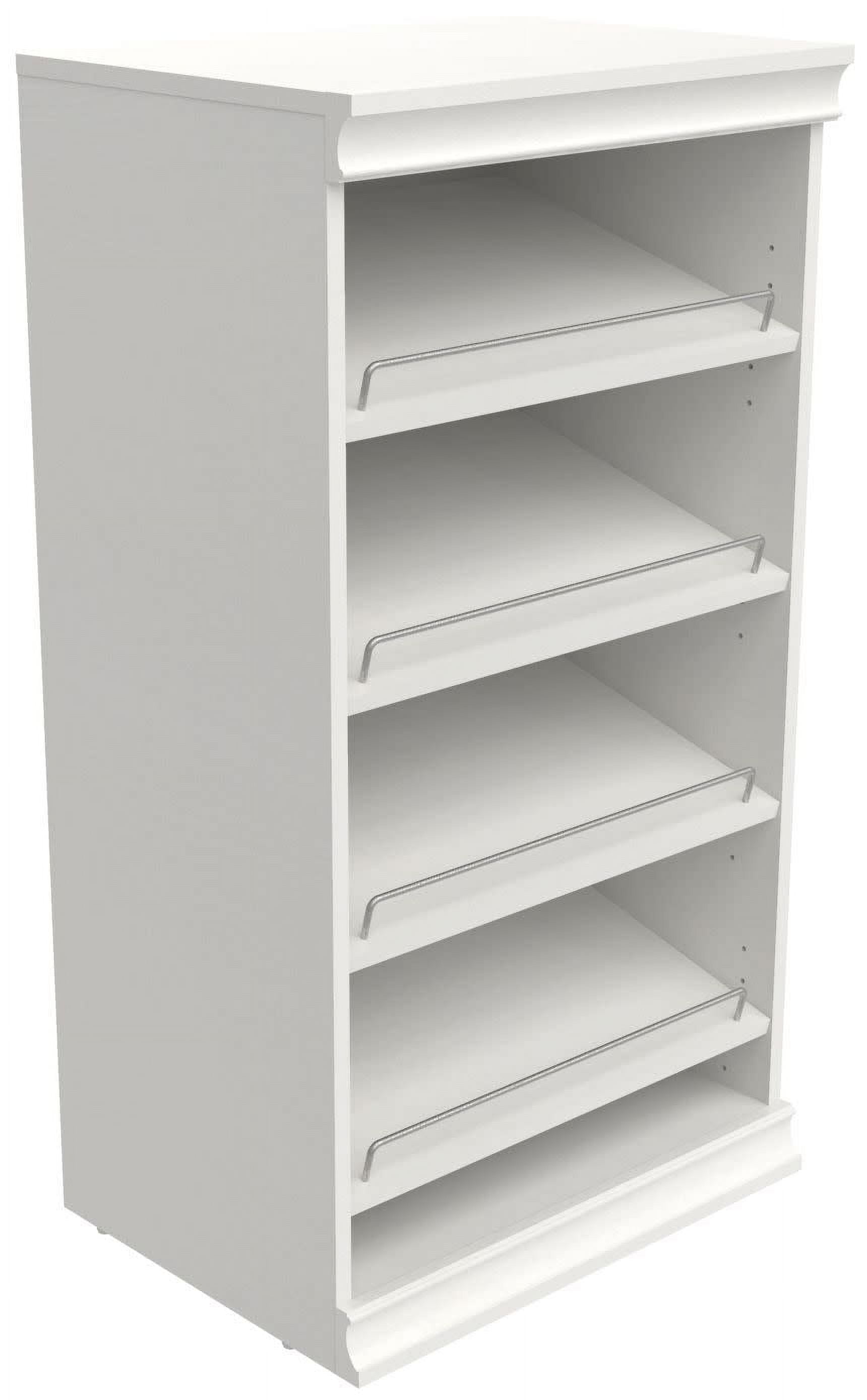 White Stackable Wood and Metal Shoe Shelf Unit