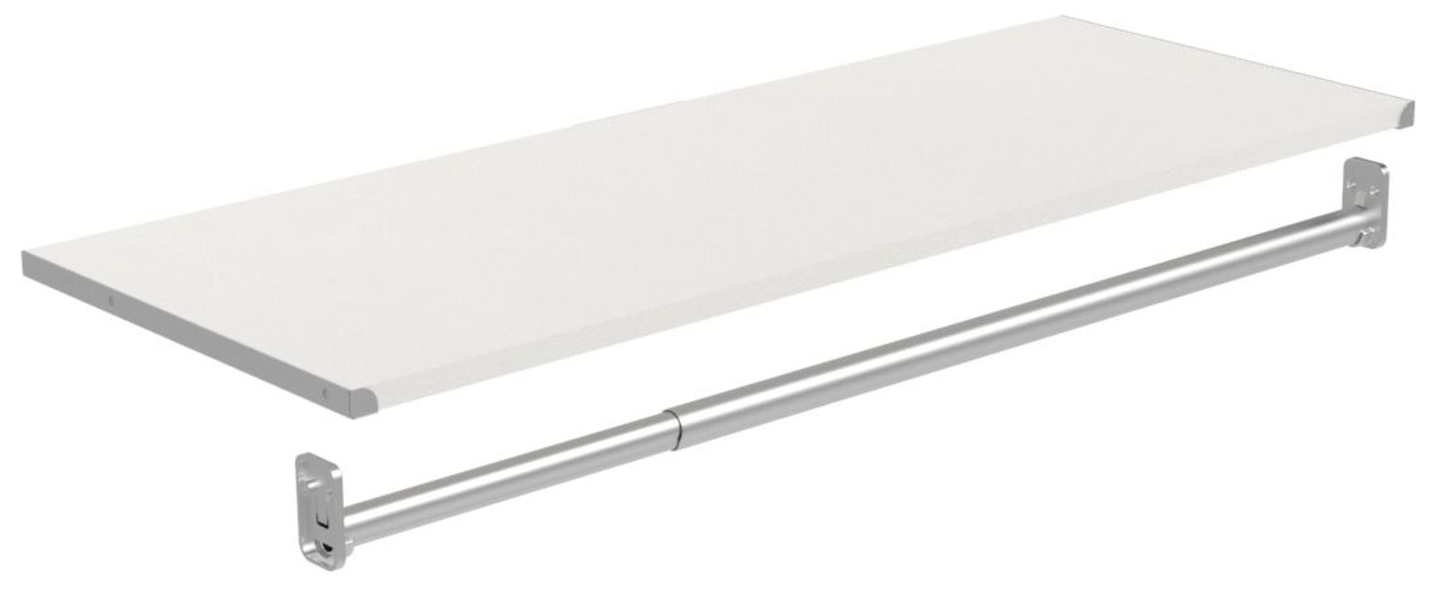 White Modular Closet Shelf and Hang Rod Kit