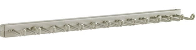 Nickel Finish Steel 14-Hook Sliding Tie and Belt Rack